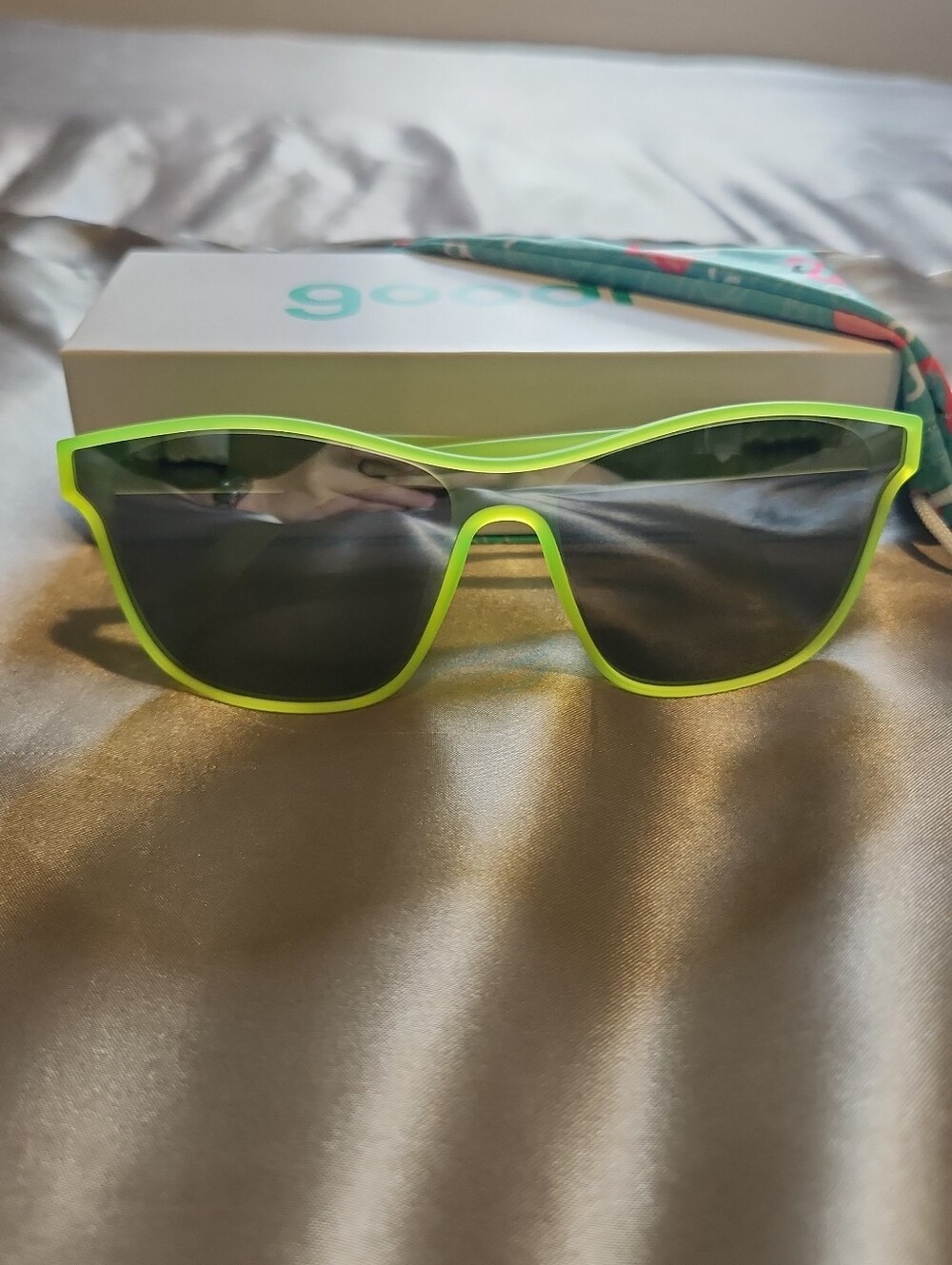 Goodr VRG Sunglasses In Naeon Flux Capacitor (Lime Green)